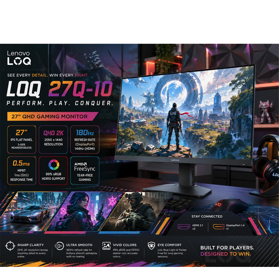 MONITOR LENOVO LOQ 27 INCH QHD 180HZ